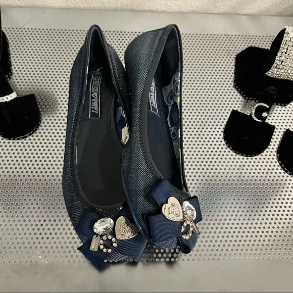 Coach Poppy Caper Navy Ballet Flats Size 6.5 - Picture 4 of 8